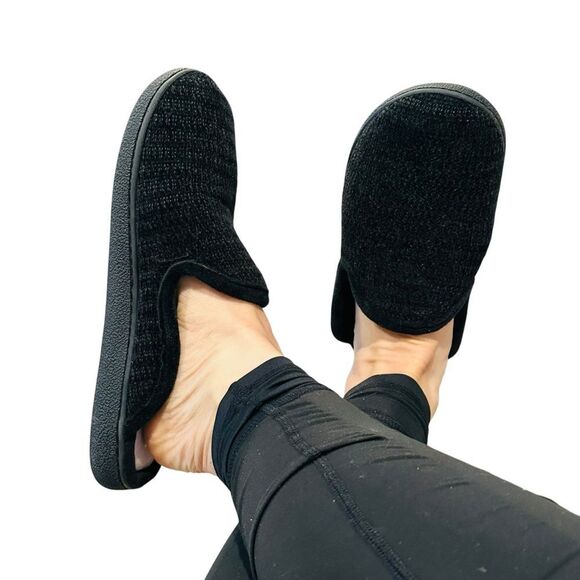 10/$25🦋 Dearfoams Black Open Back Slippers - Size Medium (7-8) - Picture 11 of 12